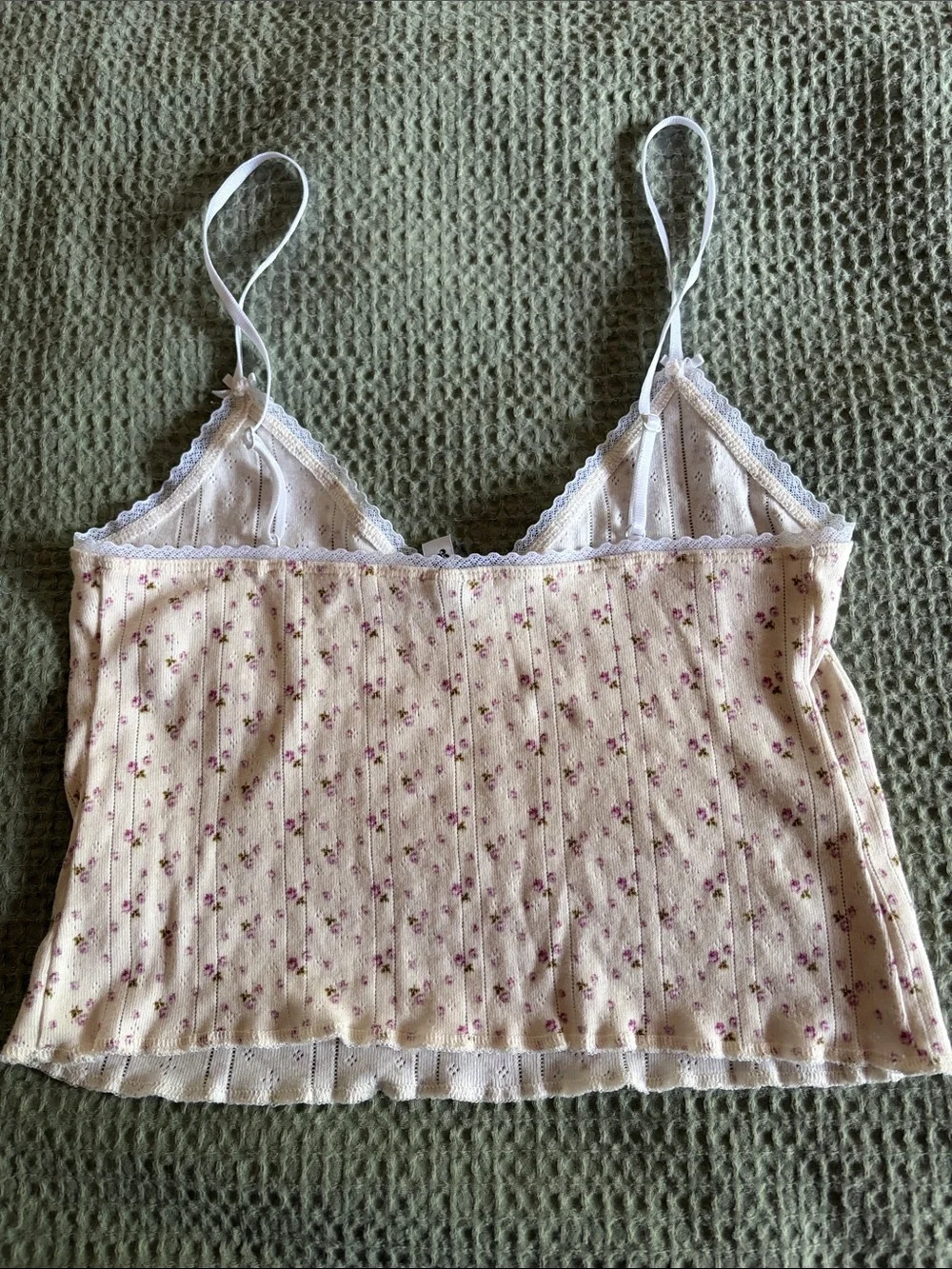 Cou Cou English Rose, Organic Cotton, Crop Cami. M - Picture 7 of 8